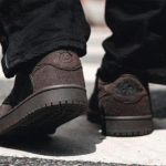 نایکی جردن 1 ترویس اسکات سرمه ای قهوه ای ساق کوتاه | Nike Air Jordan 1 Low OG Travis Scott Navy Brown - Image 5