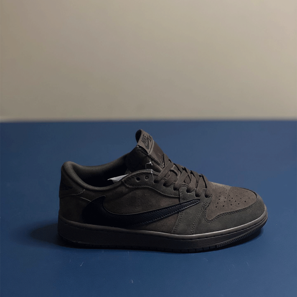 ۱ نایکی جردن 1 ترویس اسکات سرمه ای قهوه ای ساق کوتاه | Nike Air Jordan 1 Low OG Travis Scott Navy Brown - Image 1